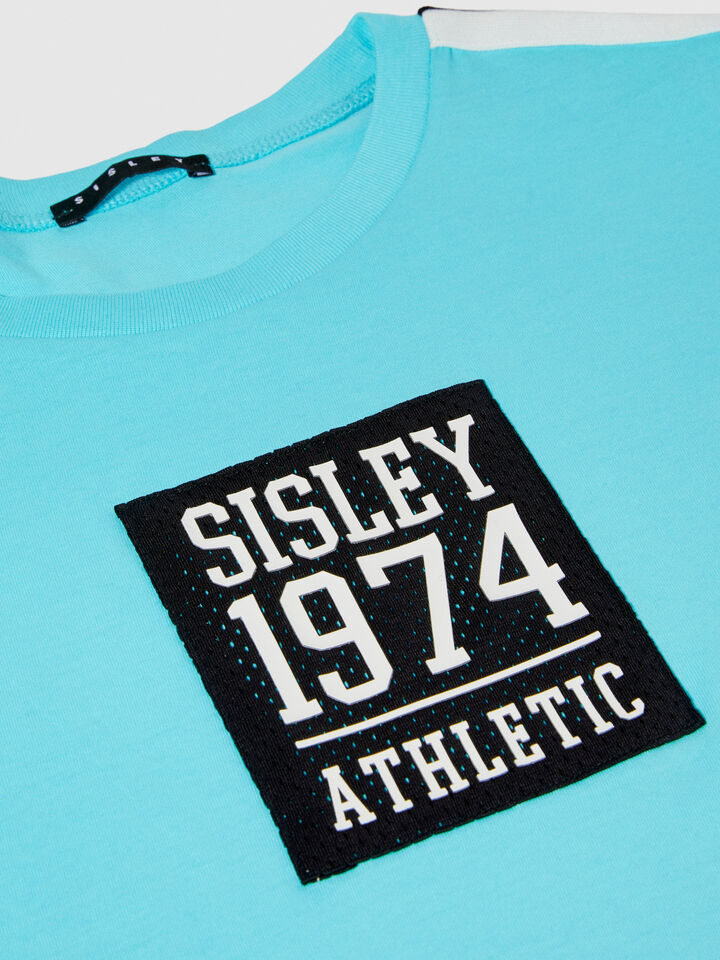 T-shirt with clashing insert - boys' short sleeve t-shirts - Bright Blue | Sisley Young image number 2